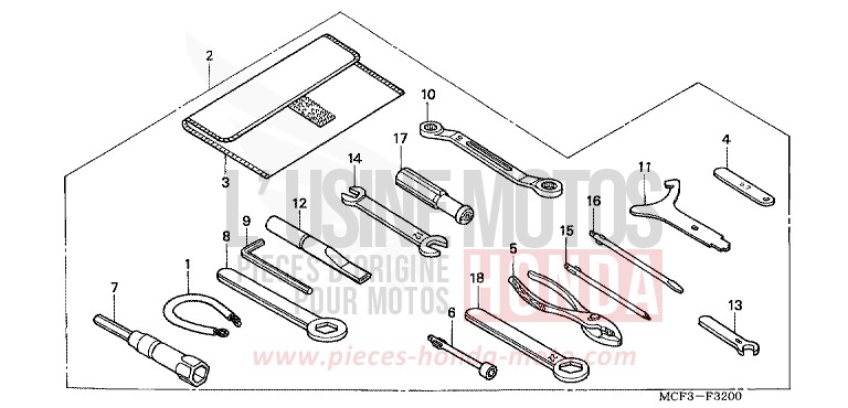 TOOLS for VTR1000 SP-1 ACCURATE SILVER METALLIC (NH146) from 2001